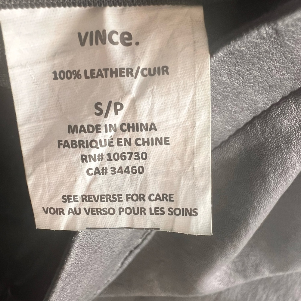 Vince 100% Leather Suede Black skinny leggings Size S / P - Picture 8 of 10